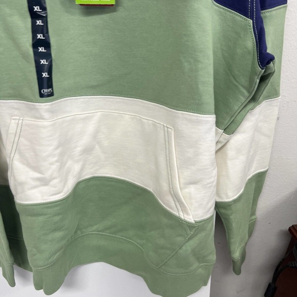 Chaps pullover old school striped colors mens XL Green Navy Everyday Fleece - Picture 6 of 13